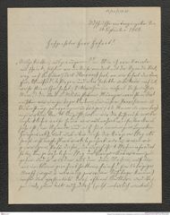 Nachlass Franz Steindachner, Brief (unvollständig) von Adolf Horn an Franz Steindachner (28.09.1908), Inv.Nr. 239.05, Seite 1
